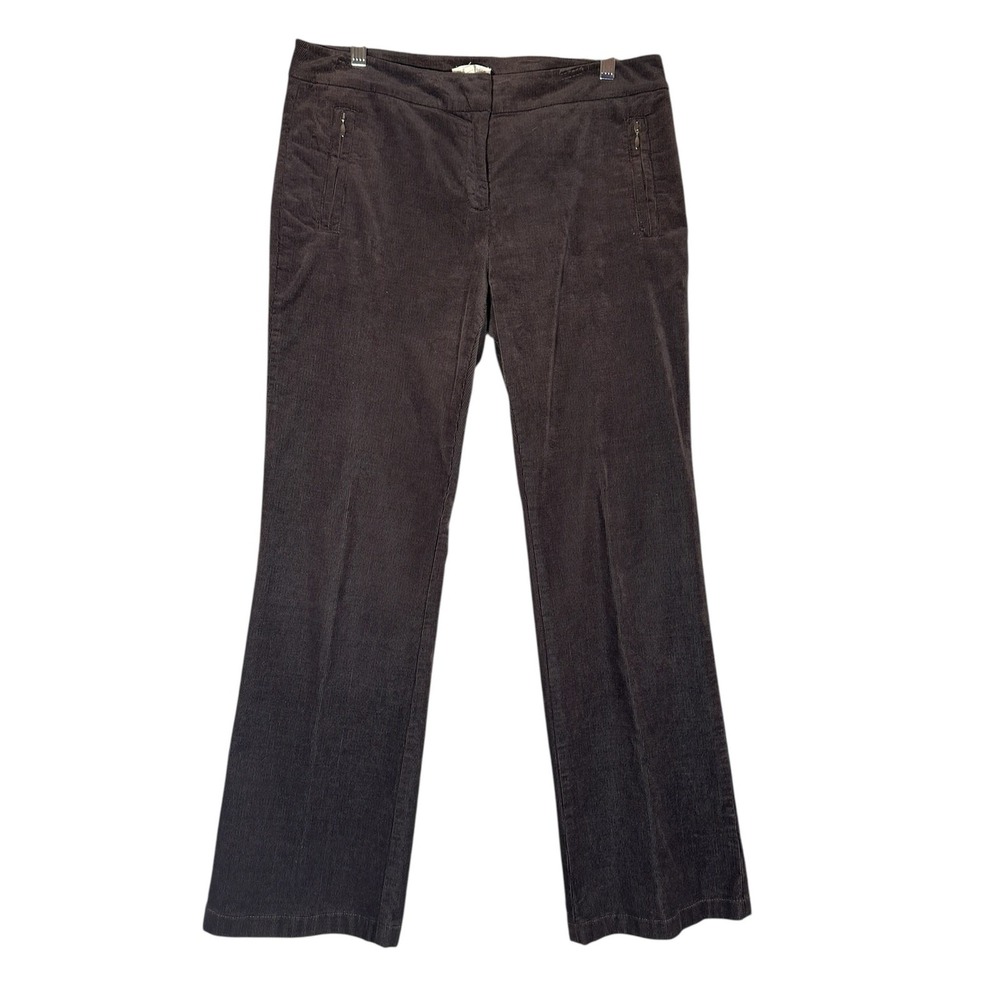 Eileen Fisher Brown Bootcut Corduroy Pants 32x30 Brown Neutral Zipper Minimalist